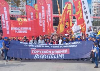 İşçi örgütlerinden hayat pahalılığı ve savaş politikalarına karşı miting