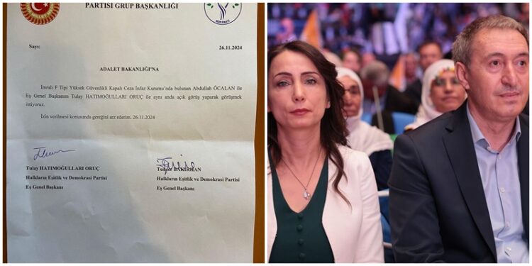 DEM Parti Eş genel başkanları İmralı için Adalet Bakanlığı’na başvurdu